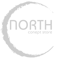 logo demi cercle north blanc